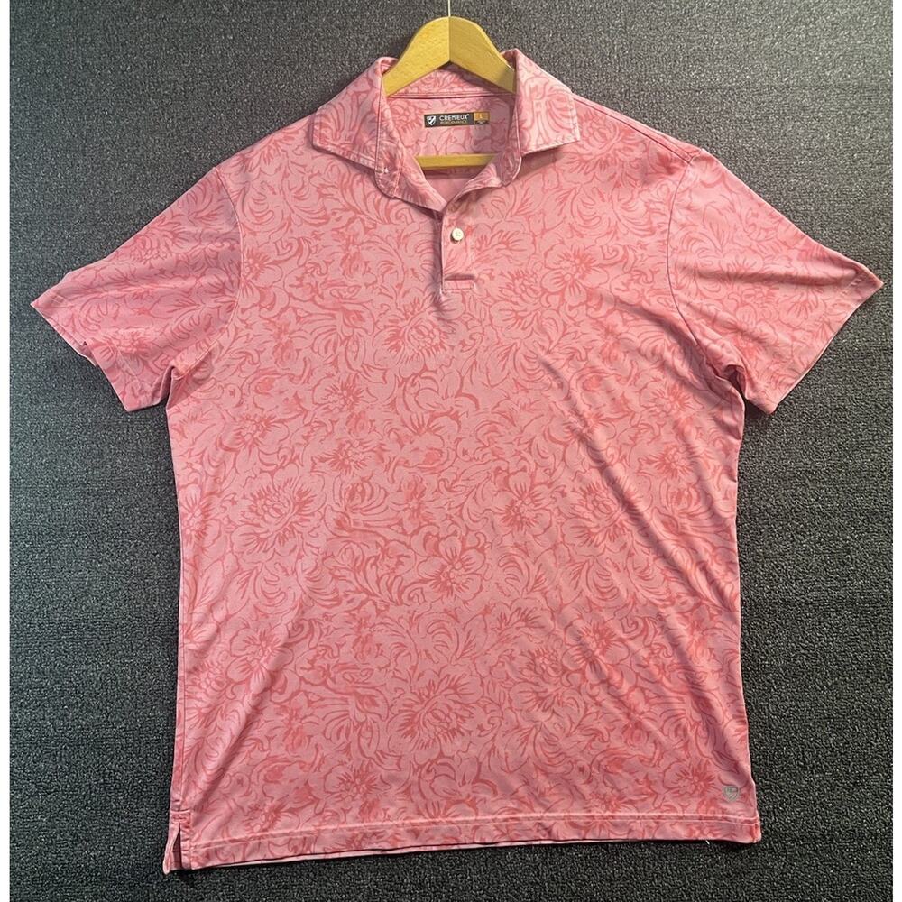 Cremieux Shirt Mens Sz Large Pink Floral Lightweight Summer Casual Preppy